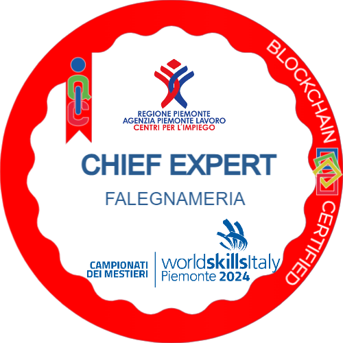 Chief Expert Falegnameria ai Campionati dei Mestieri WorldSkills Piemonte 2024.